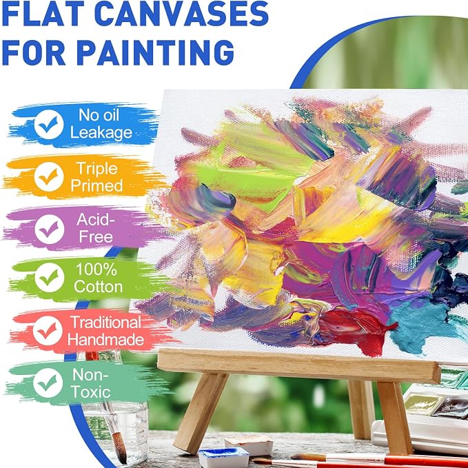 ESRICH Canvas Boards for Painting, 24 Pack 9x12 Canvases for Painting Cotton - Image 4