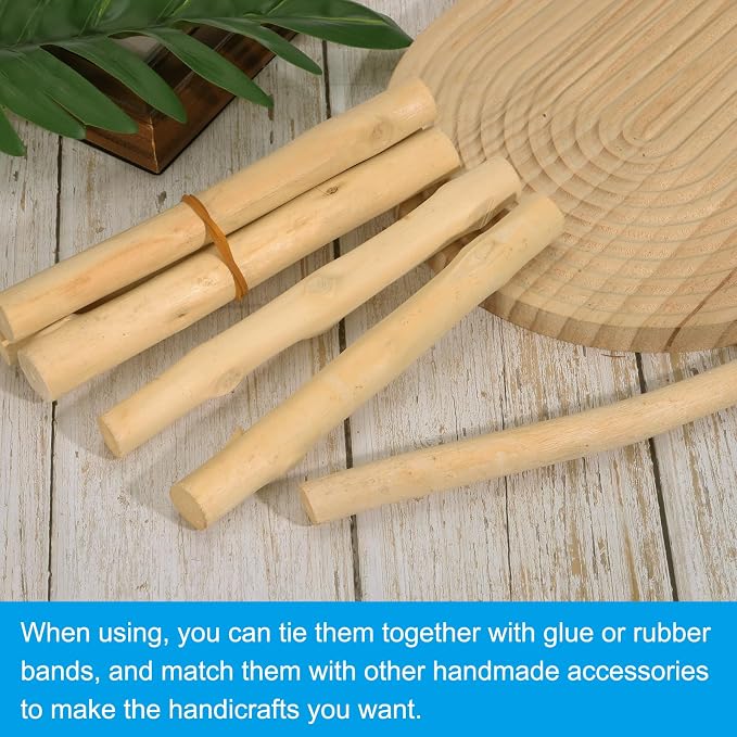 PATIKIL 8 Pcs / 20cm Wood Log Sticks, 0.6-1.2inch in Diameter Natural Driftwood - Image 4