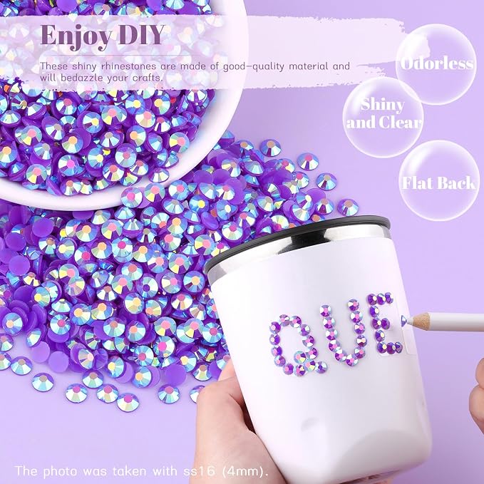 12000PCS 2mm Resin Jelly Rhinestones in Bulk, Bedazzling Flatback Crystals - Image 4