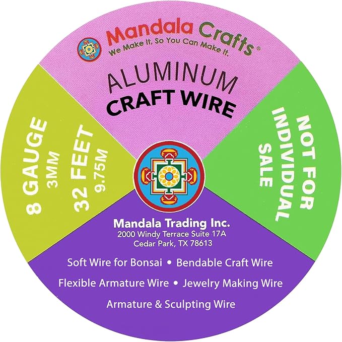 Mandala Crafts 8 GA Pink Green Blue Assorted Anodized Aluminum Craft Wire | 120 - Image 3