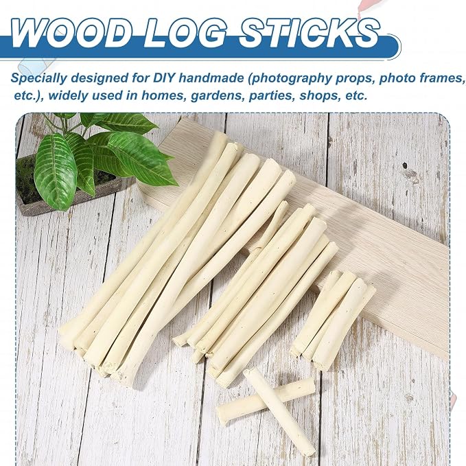 PATIKIL 25 Pcs 12inch Wood Log Sticks, 0.47-0.79inch in Diameter Natural - Image 4