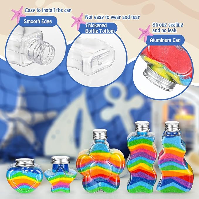 Tanlade 50 Pcs Plastic Sand Art Bottles - Image 3