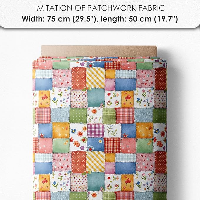 Patchwork Cupcake Fabric Panel – Single Continuous Cotton Satin Panel - Image 7