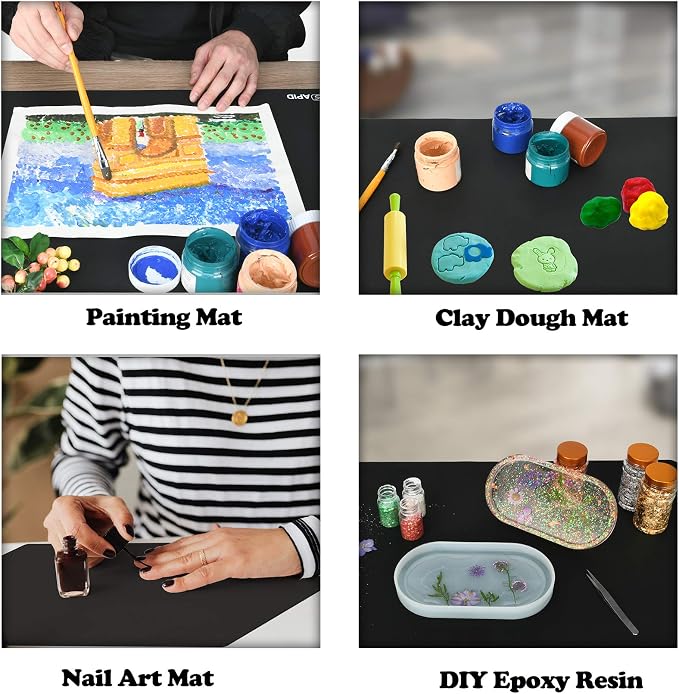 Sapid 2Pcs Thick Silicone Mat for Crafts, Nonstick Silicon Sheet for Epoxy Resin - Image 6