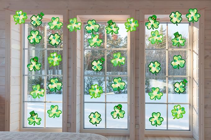 40PCS St. Patricks Day Crafts Bulk: Paper Shamrock Suncatchers, Saint Patrick's - Image 6