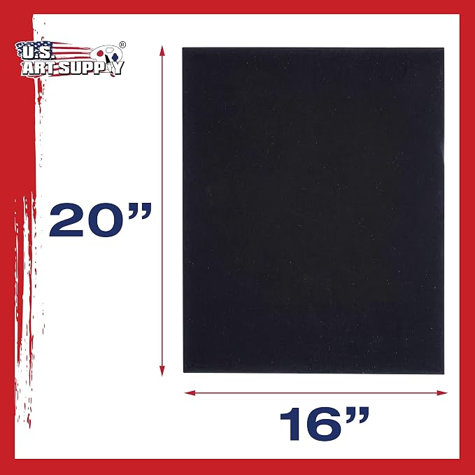 U.S. Art Supply 16 X 20 Inch Black Art Canvas Board Panels 6 Pack - Image 3
