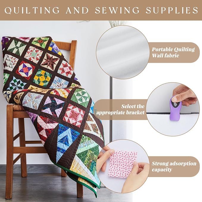 Buryeah 1 Pcs Quilt Design Wall Fabrics 60 in x 48 in - Image 3