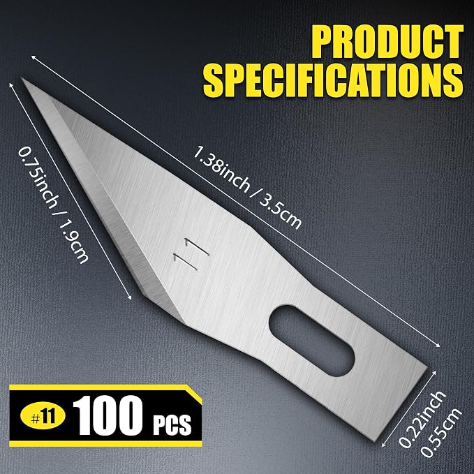 100 Pack Exacto Knife Blades, SK5 Steel #11 Blades - Image 3