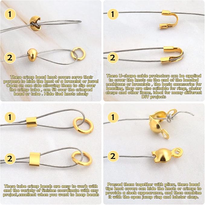 Acejoz 1200 Pcs Crimp Beads Supplies - Image 5