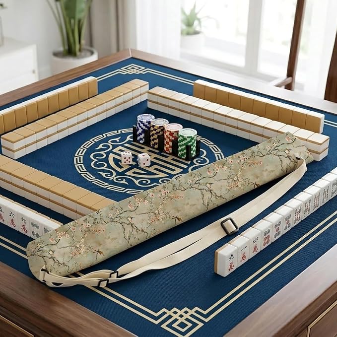 Vintage Chinoiserie Floral Mahjong Mat Bag - Image 6