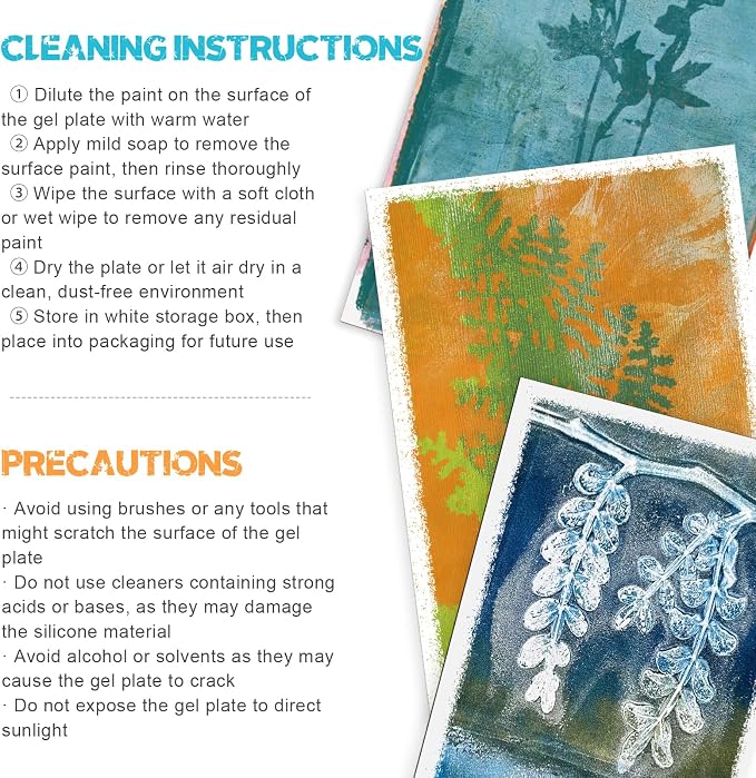 Vollence 5" X 7" + 8" X 10" Reusable Gel Monoprinting Plate Reusable Art Plate - Image 6