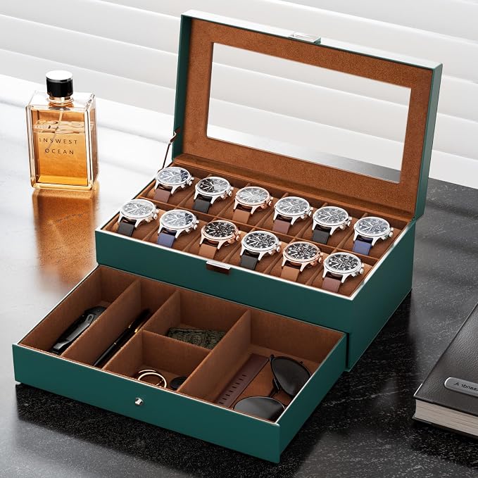 ProCase Watch Box, 12 Slot Mens Watch Case - Image 3