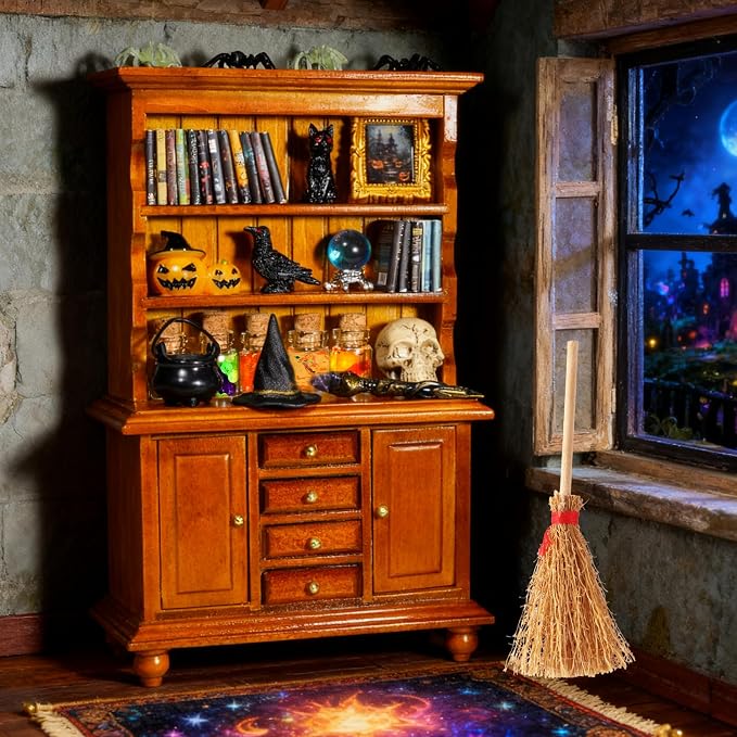 Rileryan 53 Pcs 1:12 Scale Magic Witchy Mini House Kit Halloween Miniatures - Image 8