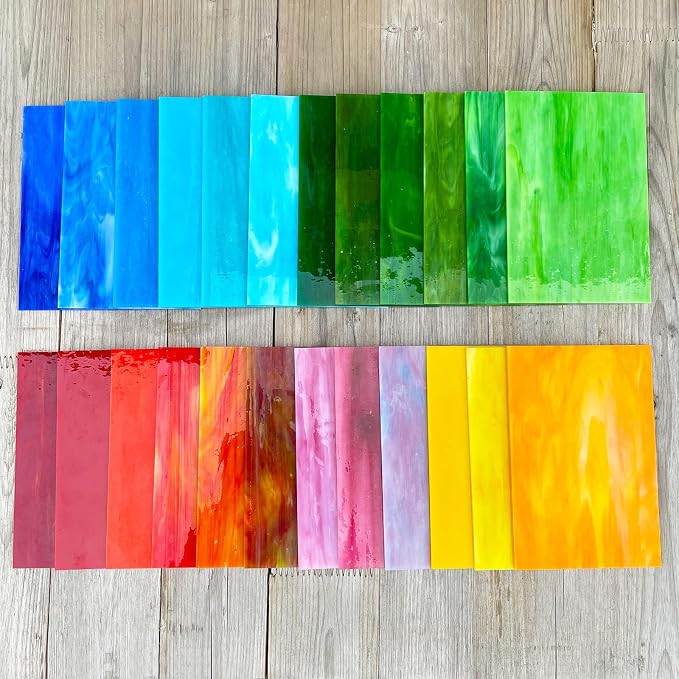 LITMIND 24 Sheets Vibrant Stained Glass Variety Pack – 6 x 4 Inch Tiffany Style - Image 4