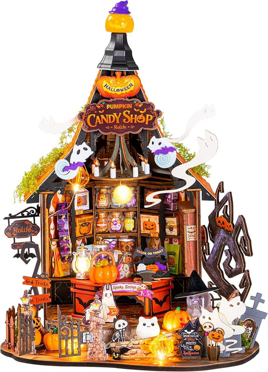 Rolife Halloween Haunted Candy House DIY Miniature House Kits by Rolife