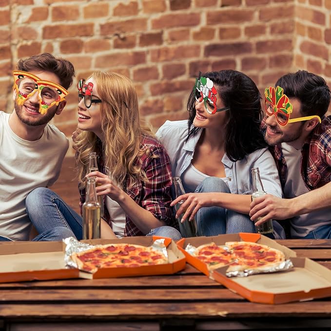 Pajean 32 Pcs Italian Party Decorations Italy Theme Eyeglasses Italian Paper - Image 5