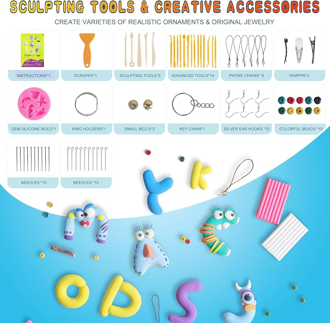 CyAJM Polymer Clay 50 Colors, Oven Bake Modeling Clay Kit | DIY Crafts - Image 2