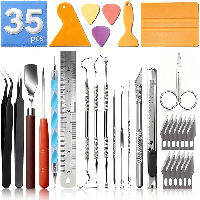 SHARKOOO 35 PCS Weeding Tools for Vinyl, Precision Craft Tools Set for Weeding by SHARKOOO