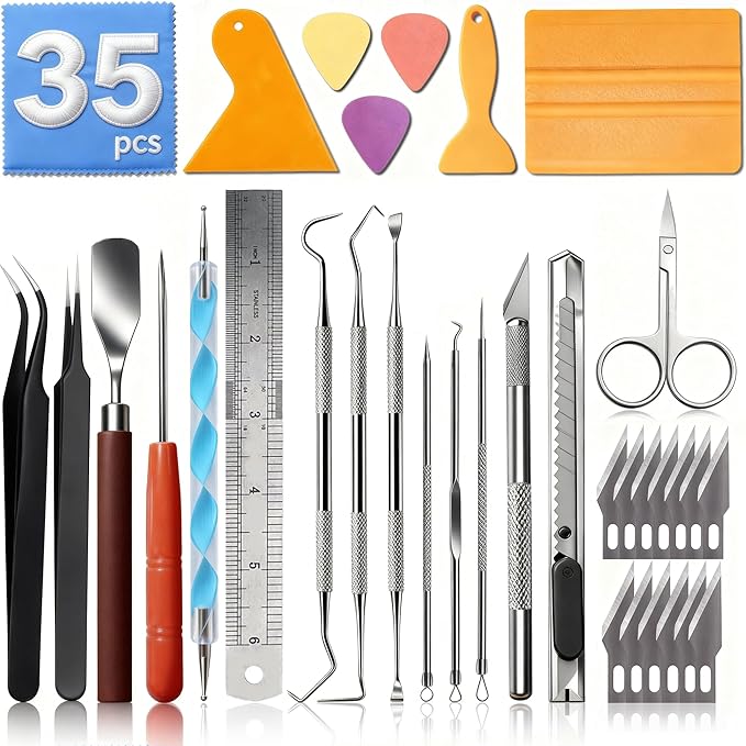 SHARKOOO 35 PCS Weeding Tools for Vinyl, Precision Craft Tools Set for Weeding - Image 8