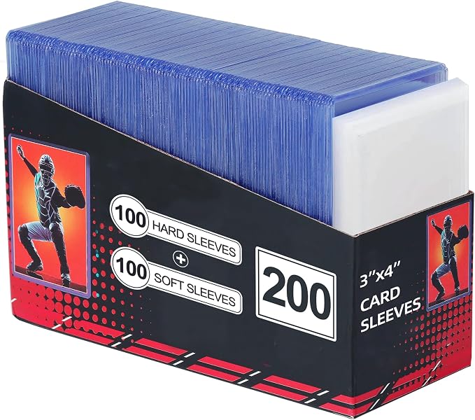 200 Card Sleeves, Baseball Card Sleeves, Hard Plastic Card Holder by Unknown