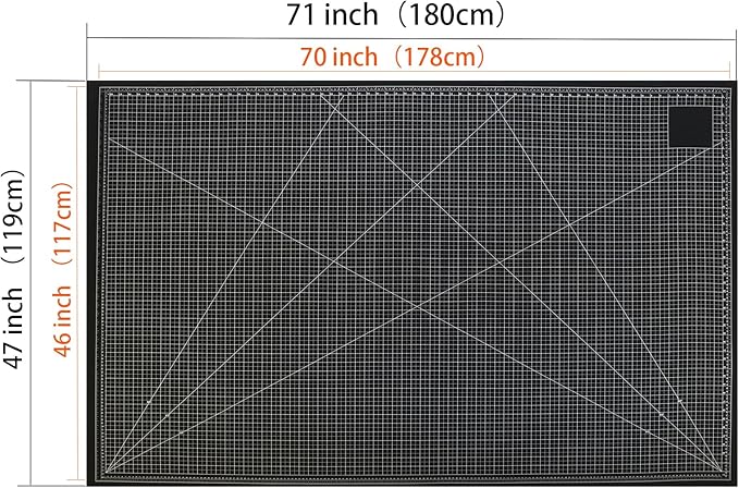 Extra Large 47'x71' Self Healing Cutting Mat，Non-Slip Worktable Mat，Black and - Image 3