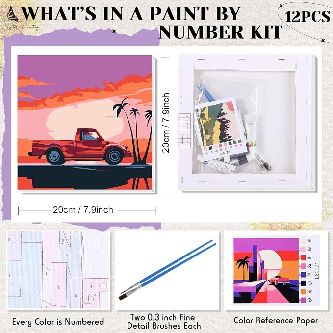 Nezyo 12 Sets Paint by Numbers Kit - Image 3