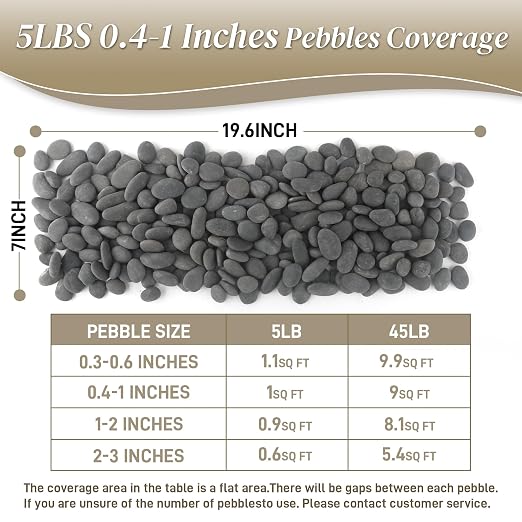 Quibbay 5 lbs Mexican Beach Pebbles, 0.4-1 Inch Natural River Rocks - Image 8