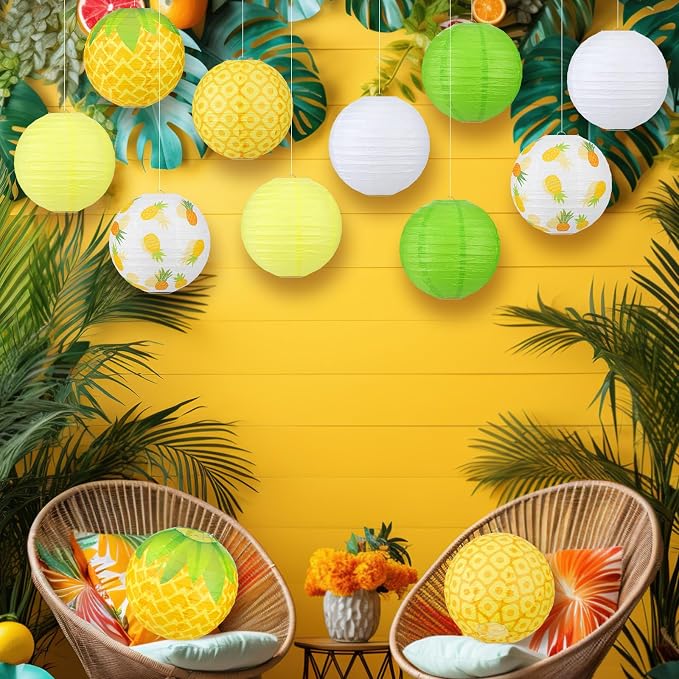 Panelee 12 Pcs Pineapple Party Decorations Hawaiian Party Hanging Supplies 8 - Image 6