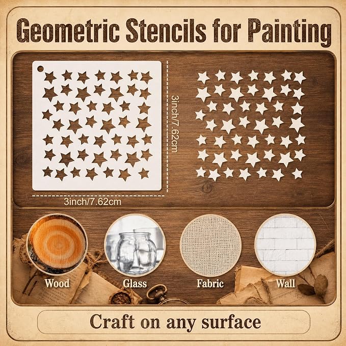 Marspark 66 Pcs Geometric Small Stencils - Image 2