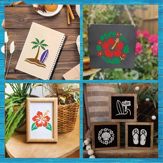Hawaii Stencils 4in 50pcs Paint Template Reusable Plastic Templates DIY Crafts - Image 5