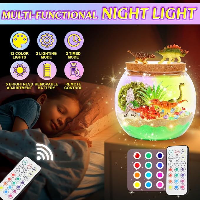 Gifmore Dinosaur Light Up Terrarium Kit - Image 5