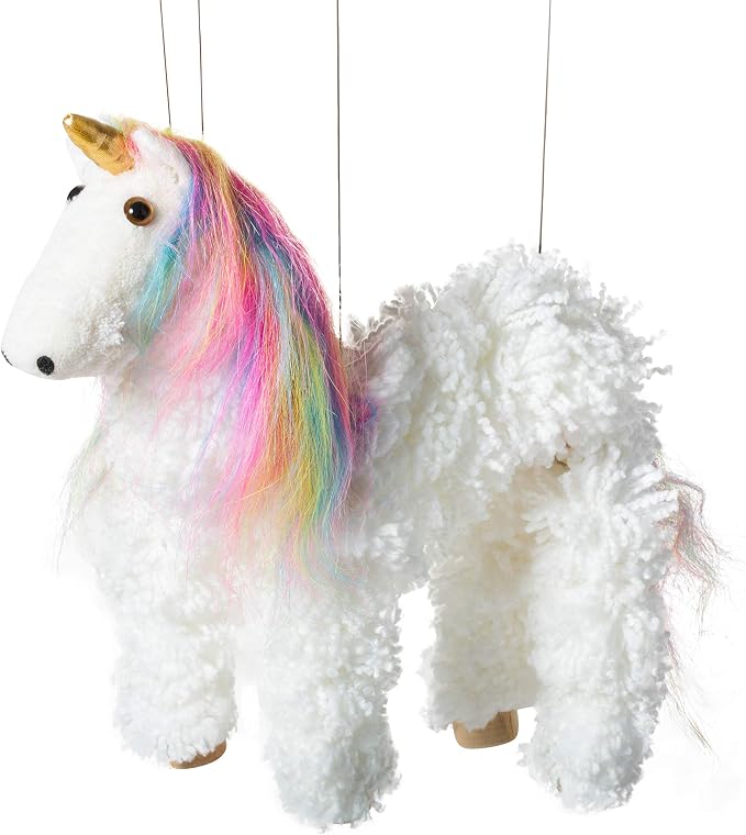 Artisan Owl Rainbow Mane Magical Unicorn Marionette Puppet by ArtisanOwl