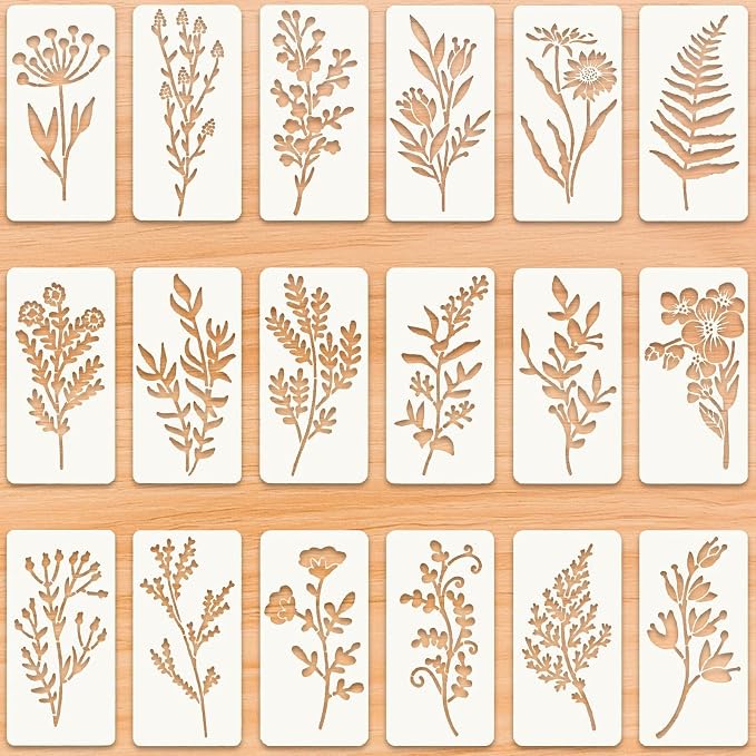 18 Sheet Reusable Flower Stencils by starfa+lab