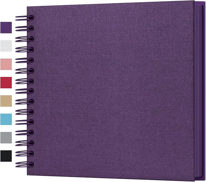 potricher 8 x 8 Inch DIY Scrapbook Photo Album 80 Pages Thick Kraft Blank by potricher