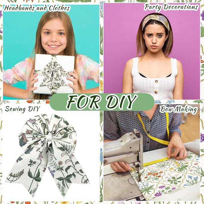 Hosuly 40 Pcs Wildflower Fabric Roll Spring Vintage Flower Fabric Quilting - Image 6