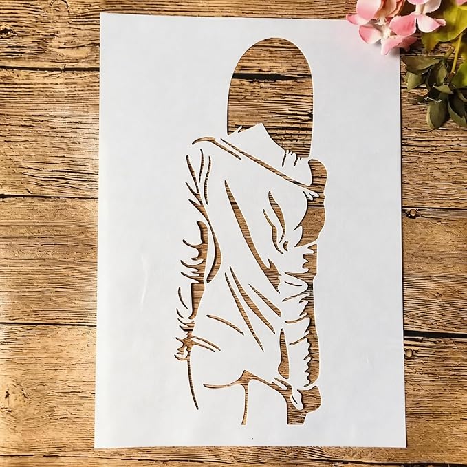 TIAMECH A4 Reusable Shy Dress Girl Stencil by TIAMECH