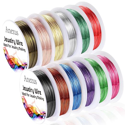 Anezus 12 Rolls Jewelry Wire Craft Wire Tarnish Resistant Beading Wire by anezus