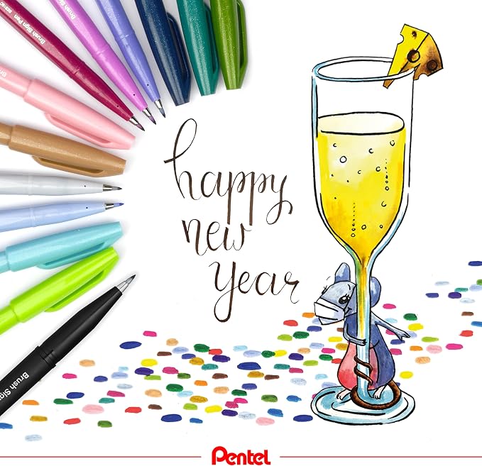 Pentel Fude Touch Sign Pen, Felt Pen Like Brush Stroke - Image 6