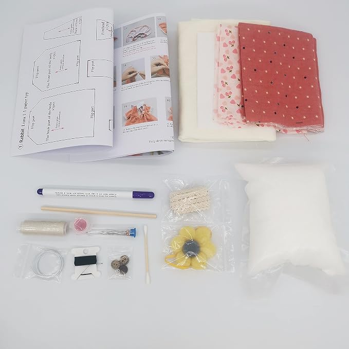 DIY Bunny Sewing Craft Kit for Adults – Handmade Fabric Sewing Project – - Image 2
