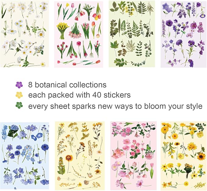 320 PCS Flower Stickers - Image 7