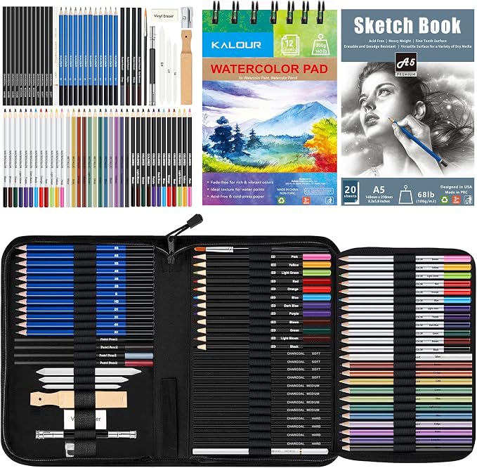KALOUR 76 Drawing Sketching Kit Set by KALOUR