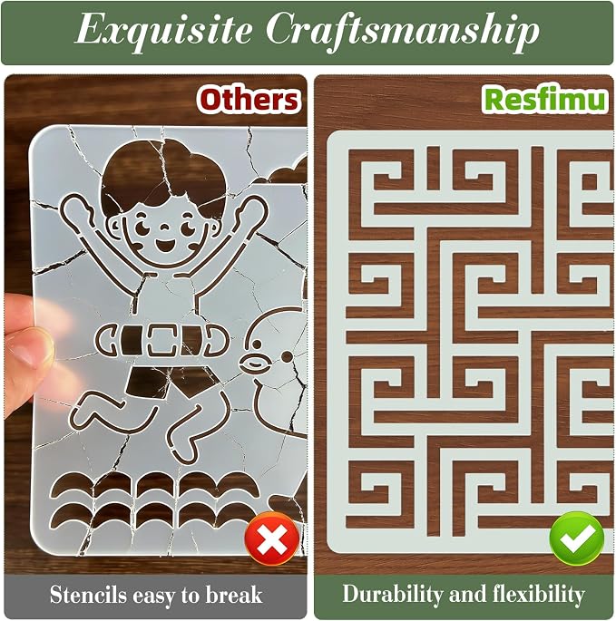 Texture Stencils for Crafts Reusable 16Pcs Stencils | DIY Art Painting Stencil - Image 3