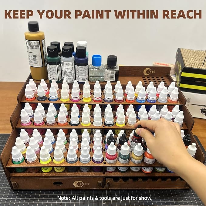 OPHIR Paint Storage, Wooden Paint Organizer - Image 2