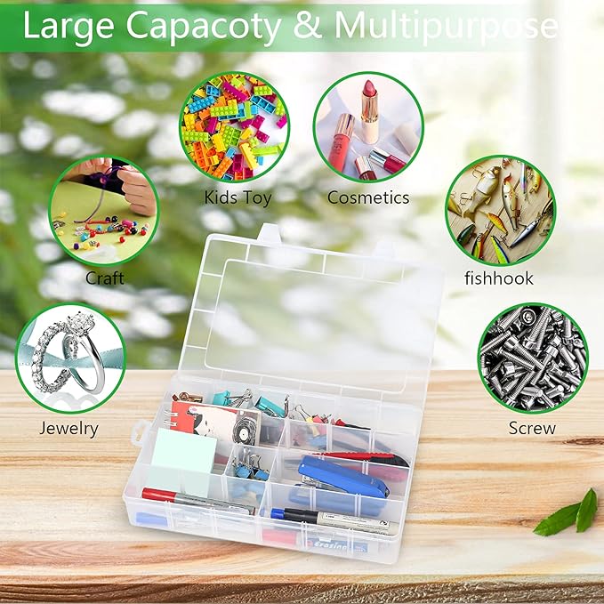 Gbivbe Large 24 Grids Plastic Organizer Box Adjustable Dividers, Art DIY Crafts - Image 4
