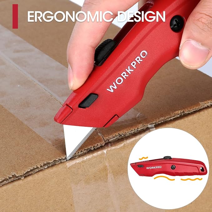 WORKPRO Premium Utility Knife, Retractable All Metal Heavy Duty Box Cutter - Image 4