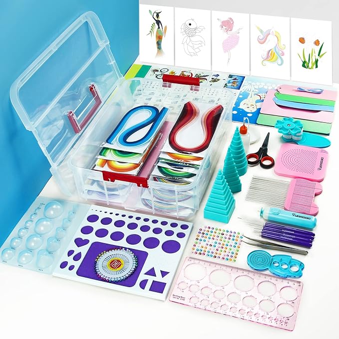 All-in-One Paper Quilling Kit– 1860pcs 3mm/5mm/10mm Quilling Paper Strips - Image 7