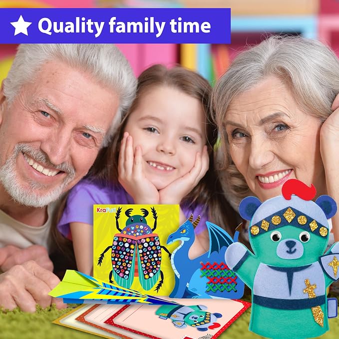 KRAFUN Toddler Beginner Art & Craft Kit Ages 3-5 | 10 Envelopes | 10 projects: - Image 7
