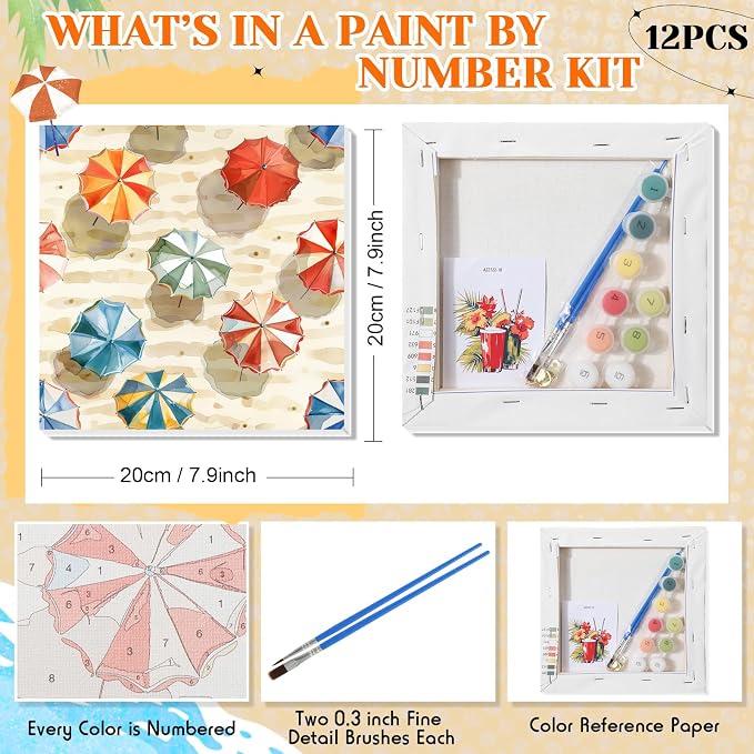 Nezyo 12 Sets Paint by Numbers Kit - Image 4