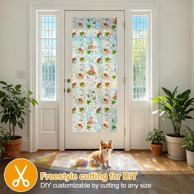 Countewol Privacy Window Films Stain Glass Cling No Glue Anti-UV Window Sticker - Image 8