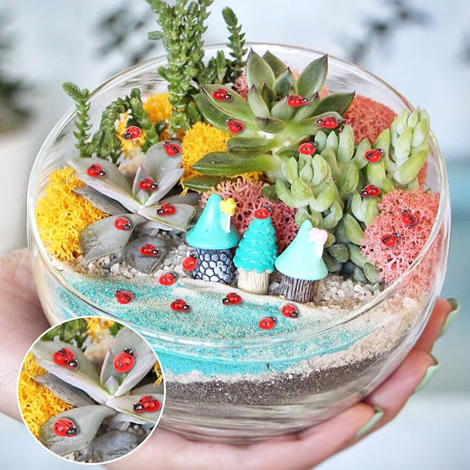 300pcs Mini Resin Ladybug Decor Tiny Ladybug - Image 5